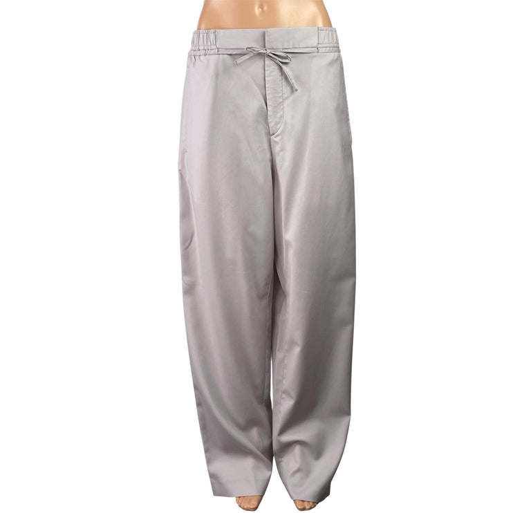 COS 100% Wool Pink Drawstring Elastic Waist Straight Wide Leg Trousers Pants 32