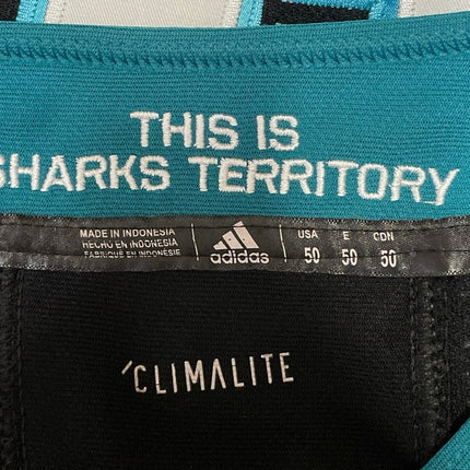 Adidas Climalite San Jose Sharks NHL Stealth Alternate Black Hockey Jersey Sz 50