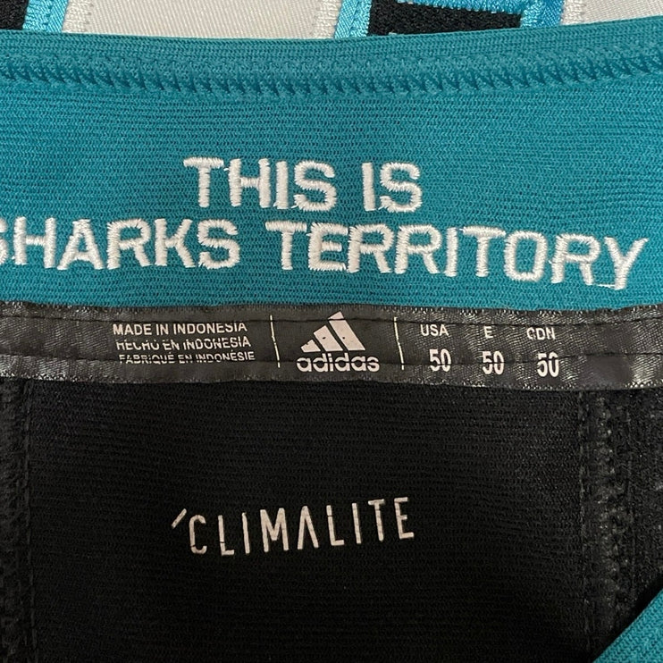 Adidas Climalite San Jose Sharks NHL Stealth Alternate Black Hockey Jersey Sz 50