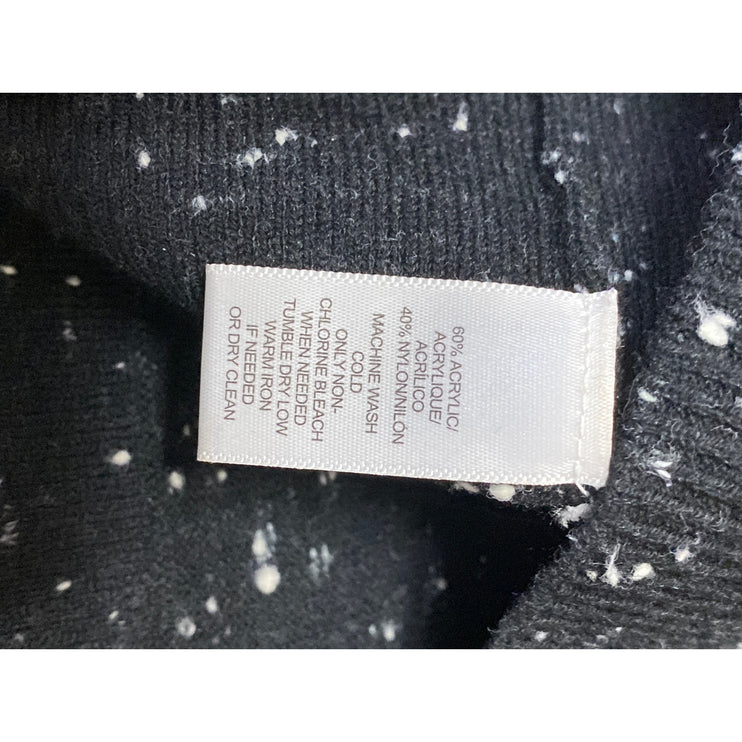 Ann Taylor LOFT Women's Black Speckled Long Bell Sleeve Cutout Sweater Top MP