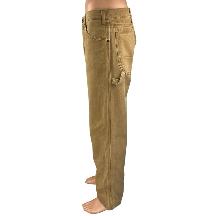 Dickies Men's Tan Mid Rise Chino Khaki Straight Leg Casual Pants Size 34x30