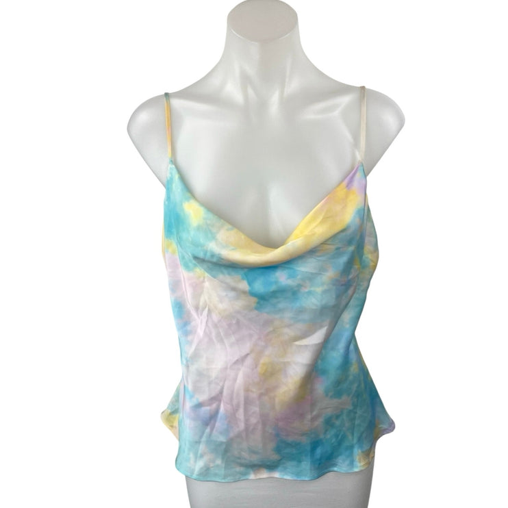 Zara Multicolor Tie Dye Sleeveless Cowl Neck Cami Camisole Tank Top Size L