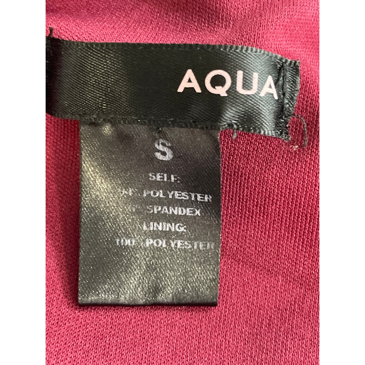 Aqua Red Black Embroidered Sleeveless V Neck Open Back Fit & Flare Mini Dress S