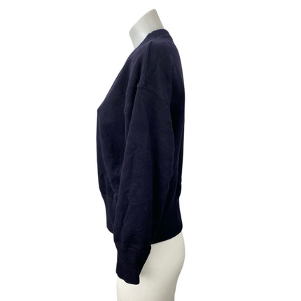 Zara Women's Navy Blue High Neck Long Sleeve Knit Sweatshirt Sweater Top Size S