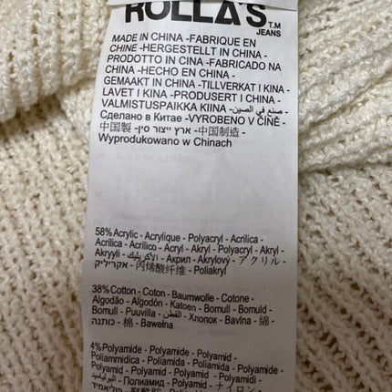 Rolla's Cream White Rib Knit Sleeveless Cami Camisole Crop Sweater Tank Top Sz L