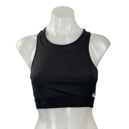 Zara Women's Black Mesh Racerback Yoga Athletic Sports Bra Crop Top Size 9/10