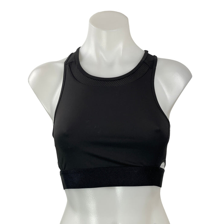 Zara Women's Black Mesh Racerback Yoga Athletic Sports Bra Crop Top Size 9/10
