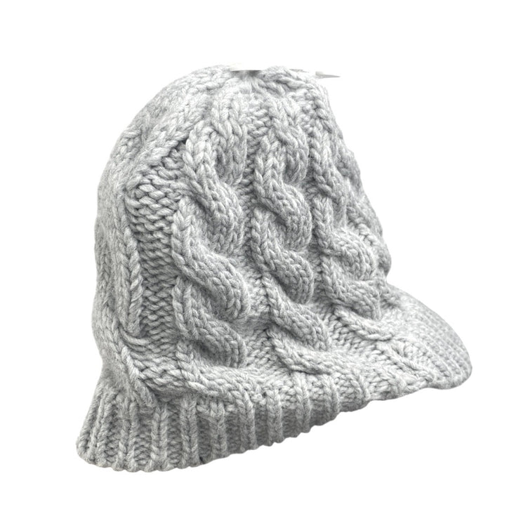 NEW Michael Kors Women's Gray Cable Knit Snow Beanie Peak Cap Hat One Size