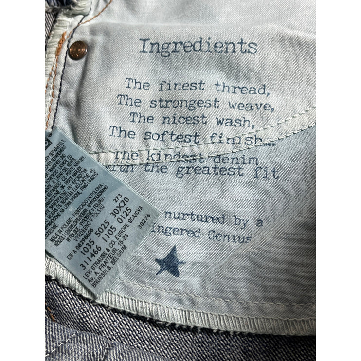 Levi's Women's Blue Medium Wash Raw Hem Frayed Mini Denim Jean Skirt Size M