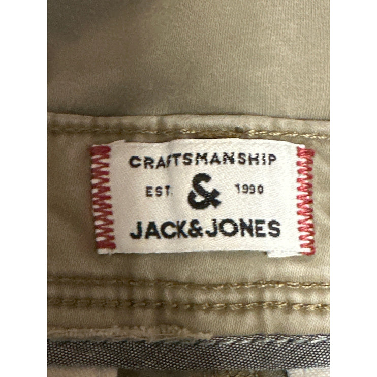 Jack & Jones Marco Beige High Rise Slim Tapered Straight Chino Khaki Pants Sz 31