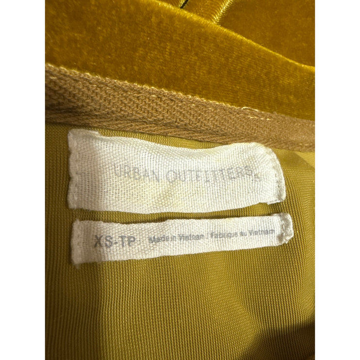 Urban Outfitters Women's Gold Velvet Velour Long Sleeve Cropped Sweatshirt XS