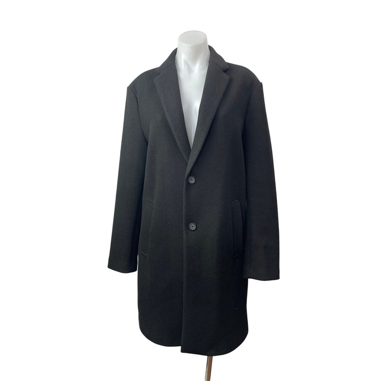 Zara Women's Black Long Sleeve Collared Longline 4 Way Trench Coat Jacket Size M