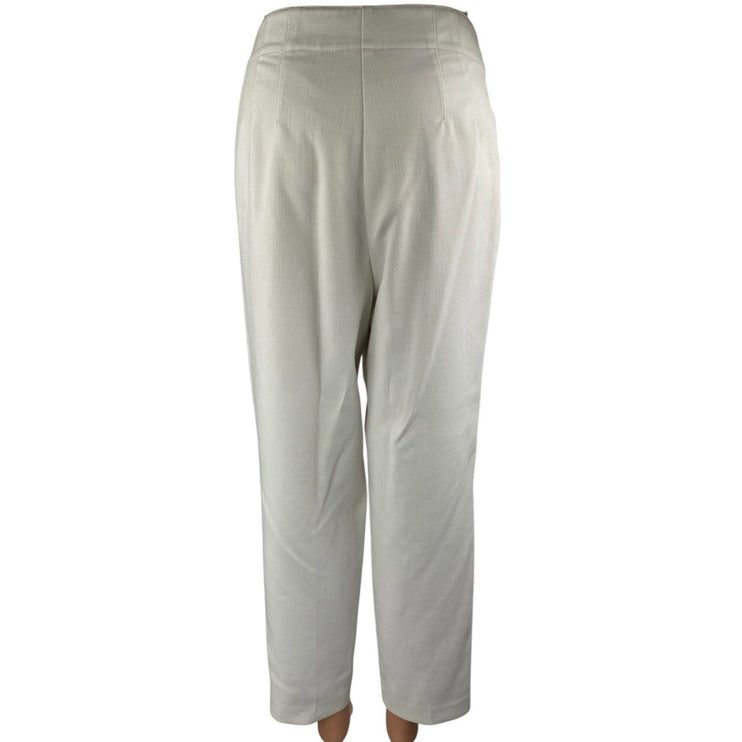 Ann Taylor Women's White High Waisted Straight Trousers Dress Pants Size 6