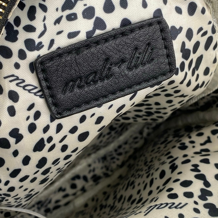 Anthropologie Mali + Lili Gwen Black Faux Leather Vegan Sherpa Sling Bag Handbag