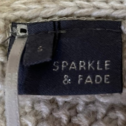 Sparkle & Fade Women's Cream Knit Long Sleeve Open Front Cardigan Sweater Top S