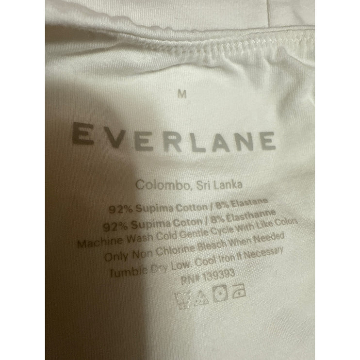 Everlane Women's White Crewneck Short Sleeve Thong Boysuit Tee T-Shirt Top Sz S