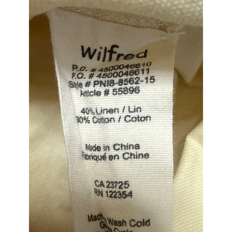 Aritzia Wilfred Beige Linen Short Sleeve Button Midi Polo Shirt Shift Dress XS