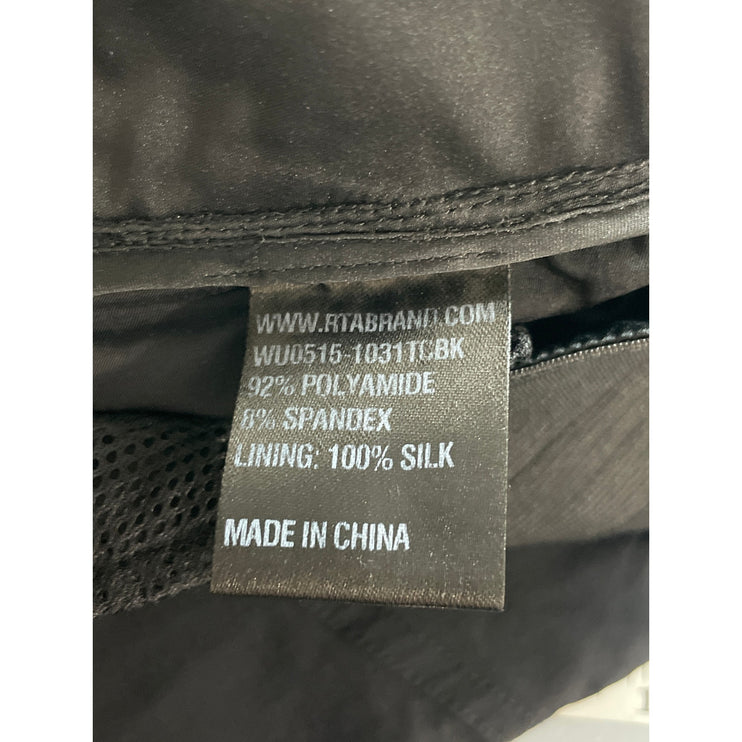 RTA Women's Black High Waisted Cargo Zip Tapered Jogger Trousers Pants Size 25