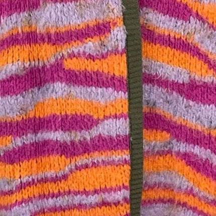Free People Pink Tiger Abstract Crochet Long Sleeve Maxi Cardigan Sweater Top XS