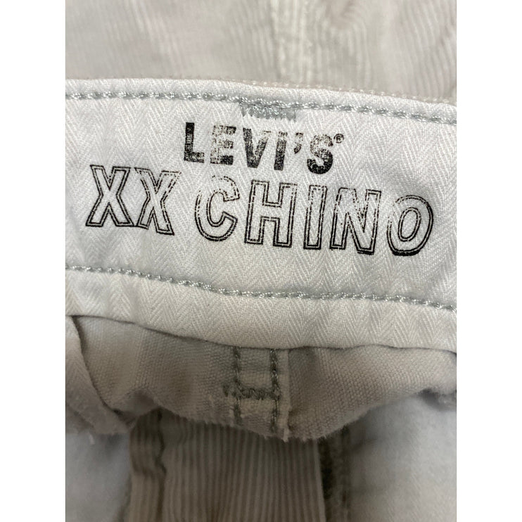 Levi's Men's Gray Stripe High Rise Slim Casual Tapered Chino Trousers Pants 32