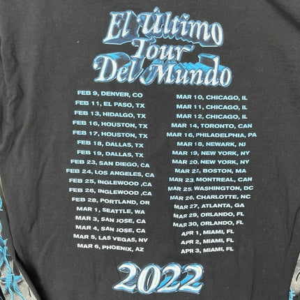 Bad Bunny El Ultimo Del Mundo Tour 2022 Black Long Sleeve Sweat Shirt Top Size L