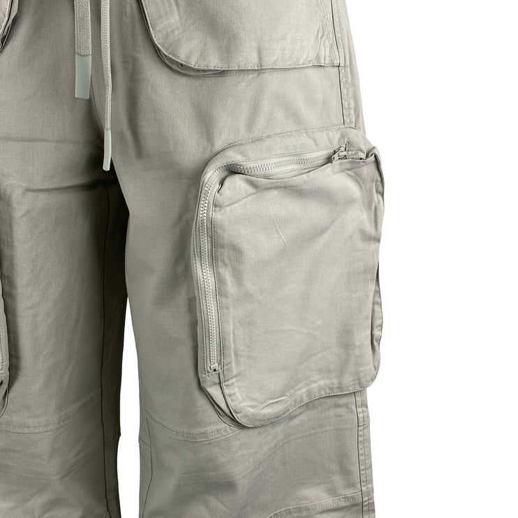 Urban Revivo Women's Gray Baggy Barrel Palazzo Wide Leg Cargo Trousers Pants 4