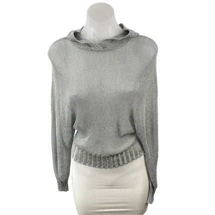 NEW Zara Women's Gray Hoodie Hooded Long Dolman Sleeve Knit Sweater Top Size S