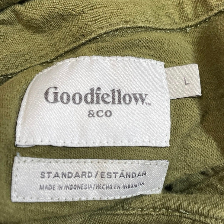 Goodfellow & Co Mens Green Short Sleeve Cotton Pocket Golf Polo Shirt Top Size L