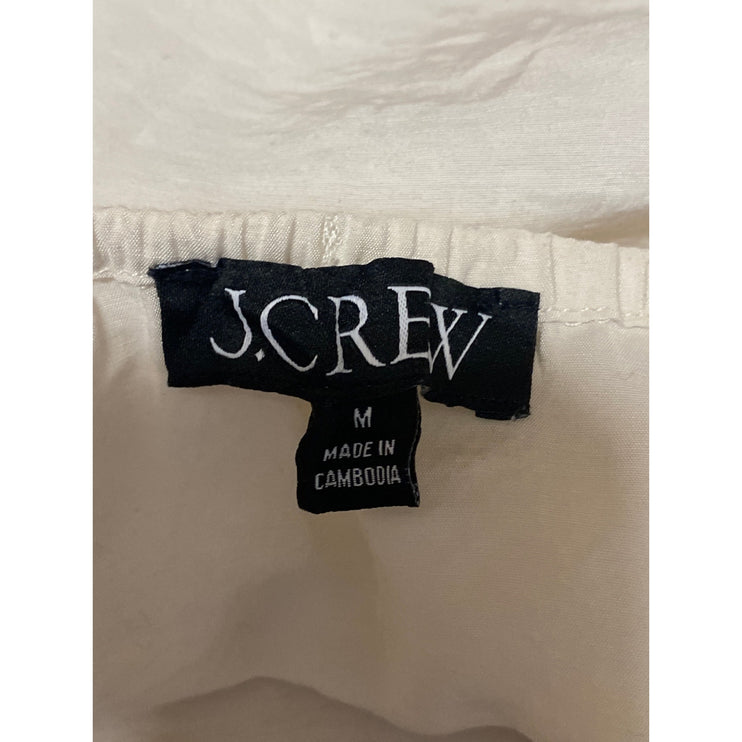 J.Crew Women's Cream Sleeveless Tie Scoop Cami Camisole Cropped Tank Top Size M