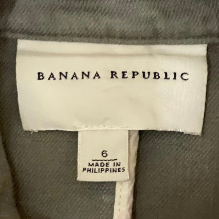 Banana Republic Women's Gray Long Sleeve Army Military Blazer Coat Jacket Size 6