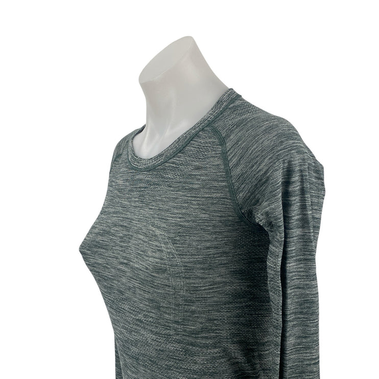 Lululemon Women Gray Heather Long Sleeve Yoga Workout Athletic T Shirt Tee Top 4