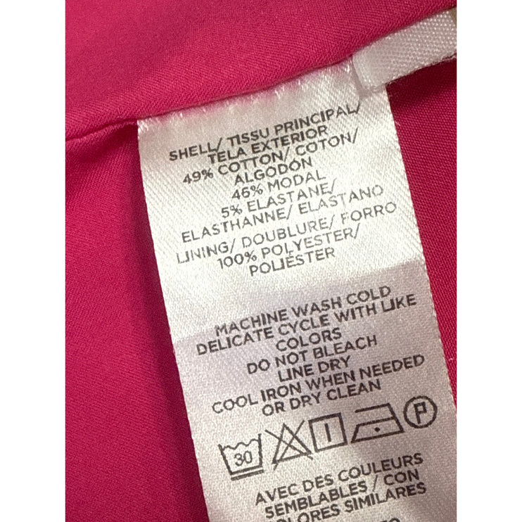 Ann Taylor Women Pink Short Cap Sleeve Crew Neck Career Mini Sheath Dress Size 8