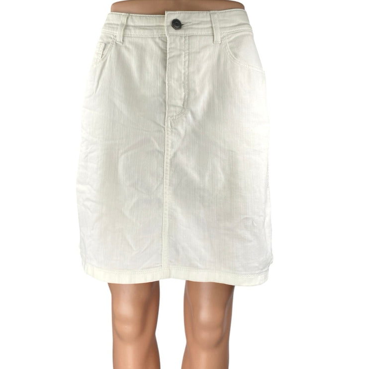 Croft & Barrow Women's White High Waisted Mini A-Line Denim Jeans Skirt Size 6
