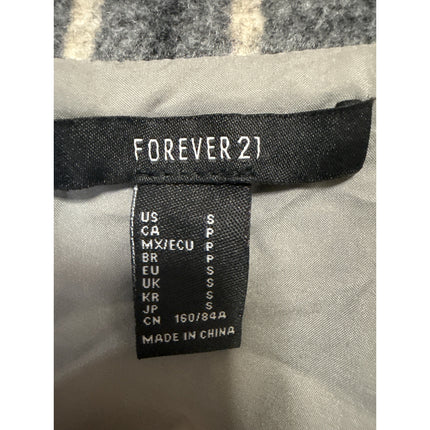 Forever 21 Gray Plaid Checkered Snap Button Down Long Sleeve Shirt Coat Jacket S