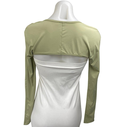 Princess Polly Women's Green Long Sleeve Stretch Cardigan Bolero Crop Top Size 4