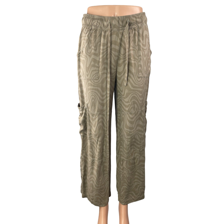 Urban Outfitters Green High Rise Elastic Waist Cargo Wide Leg Trouser Pants Sz M