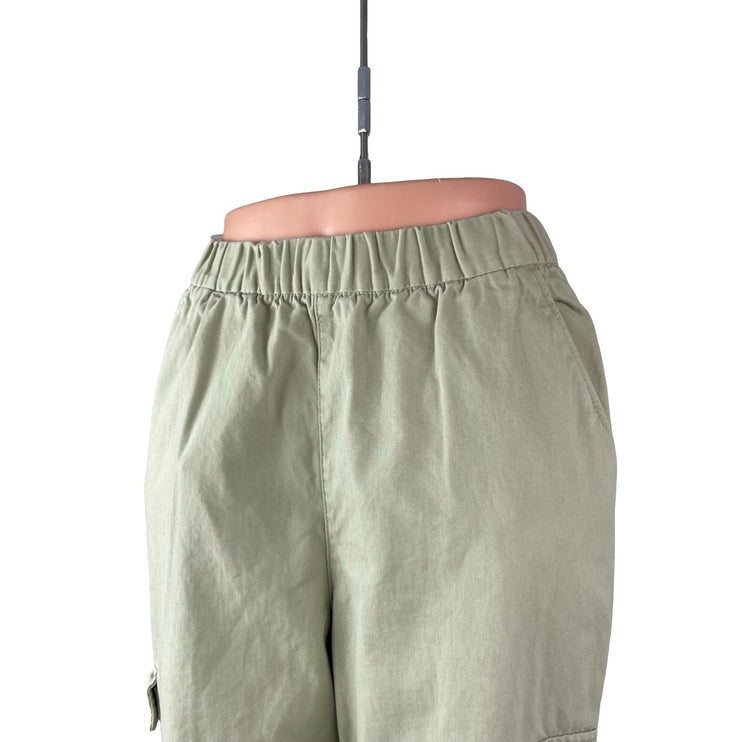 H&M Women's Green High Rise Pull On Tapered Cargo Jogger Trousers Pants Size 4
