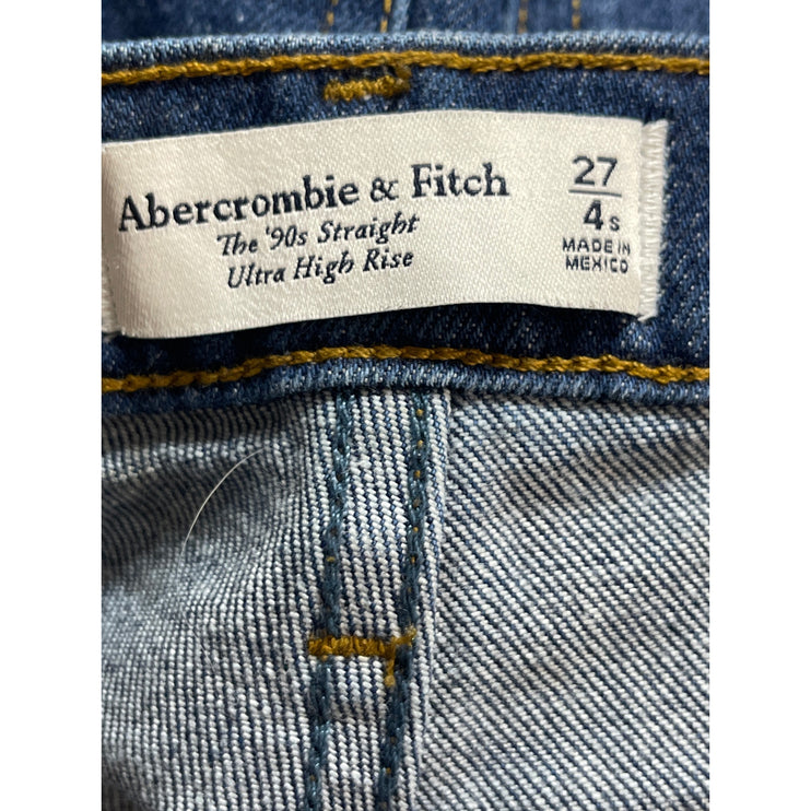 Abercrombie & Fitch The 90s Straight Ultra High Rise Blue Denim Jeans Size 27