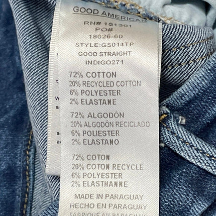 Good American Women's Blue High Rise Slim Straight Denim Jeans Pants Size 6/28