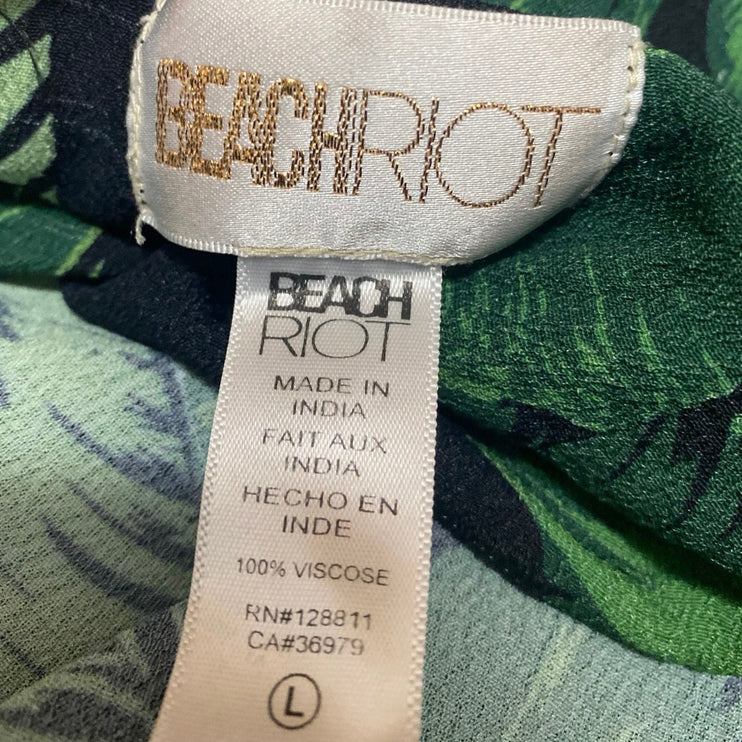 Beach Riot Rachel Green Leaf Print Floral High Low High Waisted Slip Skirt Sz L