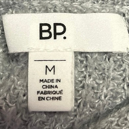 Nordstrom BP. Gray Ribbed Knit Collared Polo Long Sleeve Sweater Top Size M