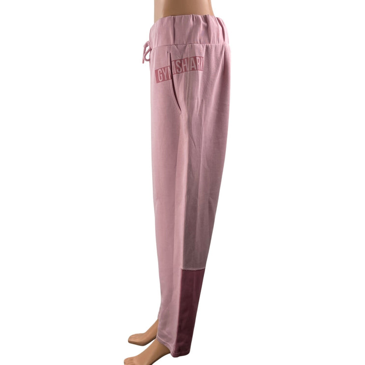 Gymshark Women's Pink Two Tone Colorblock High Rise Baggy Lounge Sweat Pants L