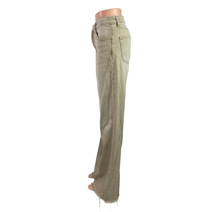 MNG Mango Women's Beige High Rise Wide Leg Straight Baggy Denim Jeans Size 4