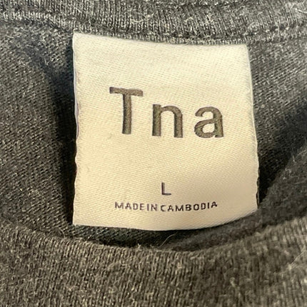 Aritzia TNA Women's Gray Long Sleeve Cropped Crew Neck Pullover Sweatshirt Top L