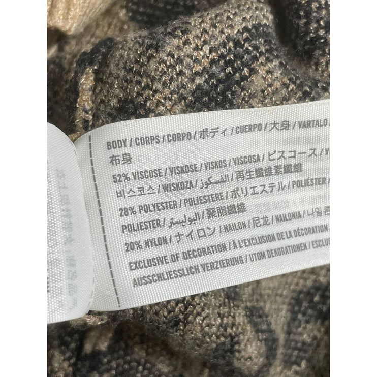 Abercrombie & Fitch Beige Black Leopard Sleeveless V Neck Sweater Tank Top Sz M