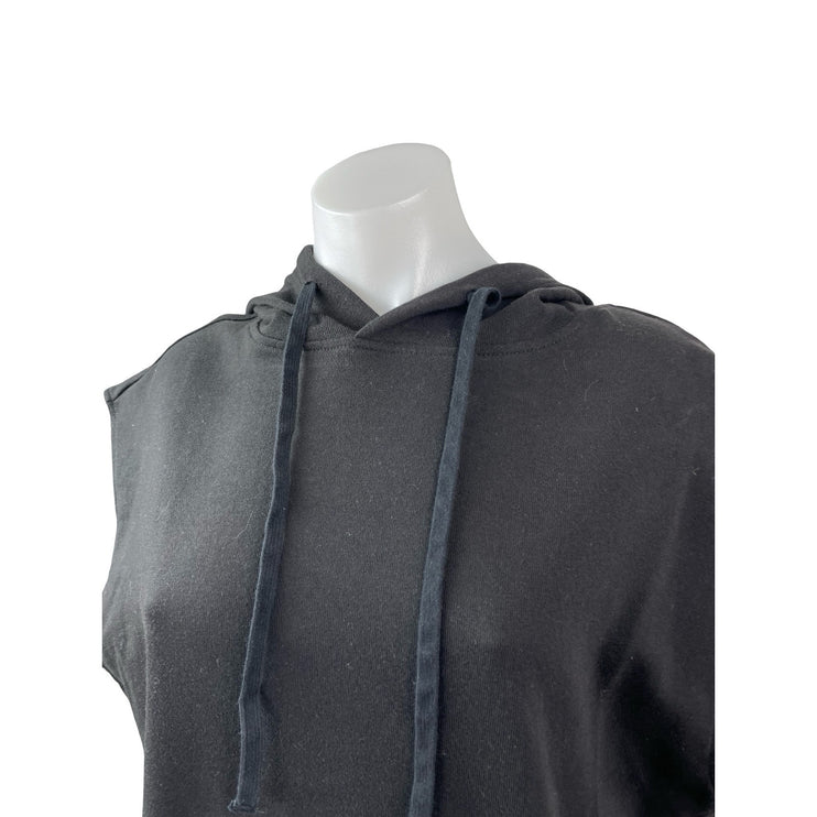 No Boundaries Women's Black Sleeveless Hoodie Hooded Oversized Sweatshirt Top L