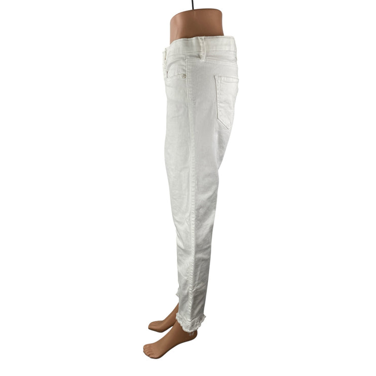 Lily Pulitzer Women's White Frayed Hem High Rise Straight Denim Jeans Pants 10