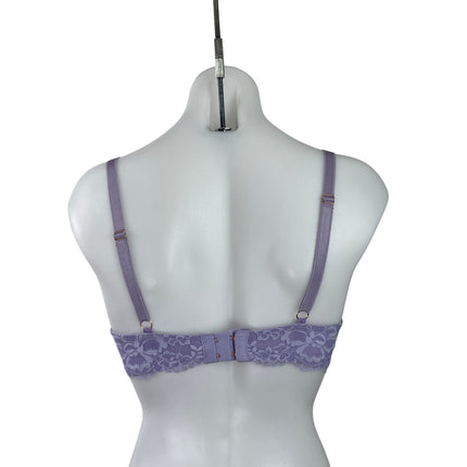 Savage x Fenty Purple Lilac Floral Lace Underwired Adjustable Bra Size 32DD