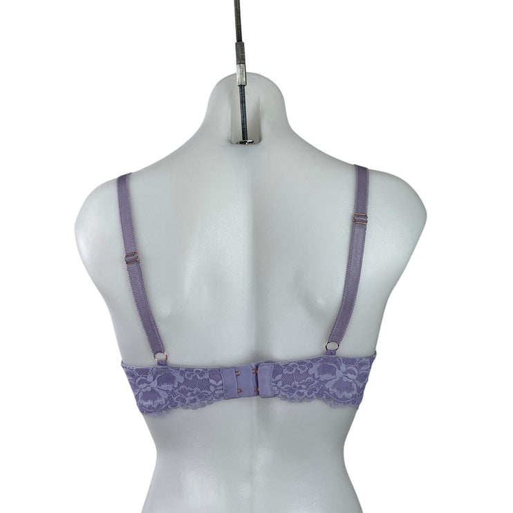 Savage x Fenty Purple Lilac Floral Lace Underwired Adjustable Bra Size 32DD