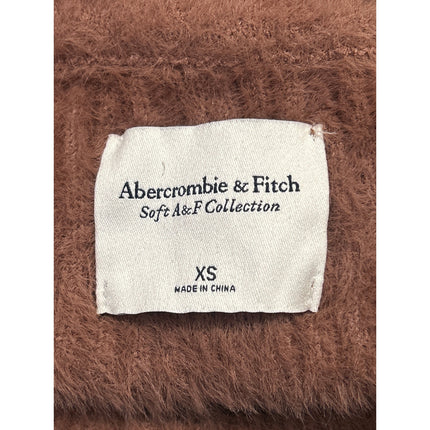 Abercrombie & Fitch Brown Long Sleeve Faux Fur Crew Neck Sweater Top Size XS